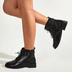 На шнурках пряжка Одноцветный Сапоги Shein