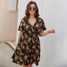 Платье размера плюс с цветочным принтом Shein