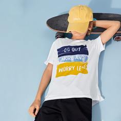 Лозунг Повседневный футболки для мальчиков Shein