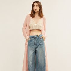 Длинный кардиган из 100% лайкры на пуговицах Shein