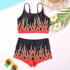 Огонь милый Купальники для девочек Shein