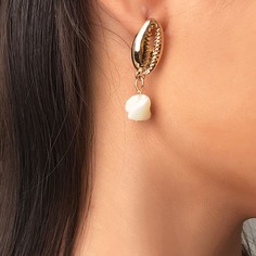 Металлические серьги-подвески в форме ракушки 1 пара Shein