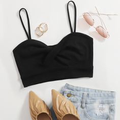 Короткий топ с драпировкой Shein