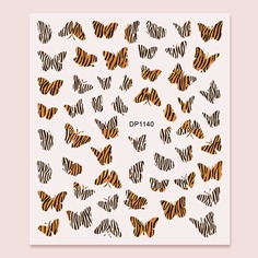 1 лист наклейка для ногтей с узором бабочки Shein