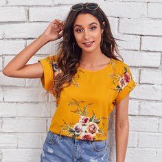 Топ с цветочным принтом Shein