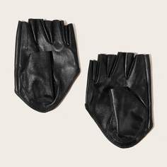 Перчатки с открытыми пальцами из искусственной кожи Shein