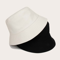 2шт Мужчины Простая шляпа с ведром Shein