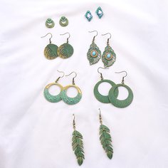 7 пар серьги с декором листа Shein