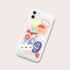Прозрачный чехол для iPhone с мультипликационным принтом Shein