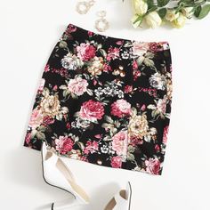 Юбка с цветочным принтом Shein