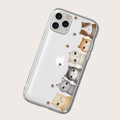Прозрачный чехол для iPhone с принтом кошки Shein