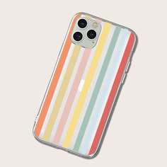 Чехол для iPhone в красочную полоску Shein