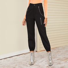 Брюки с карманом и принтом Shein