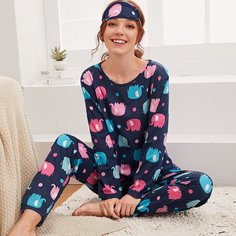 Пижама с принтом слона Shein