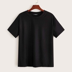 Однотонный топ с коротким рукавом Shein
