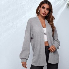Однотонный кардиган со спущенным рукавом Shein