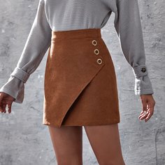 Однотонная юбка мини Shein