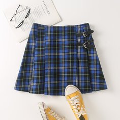 Плиссированная юбка в клетку Shein