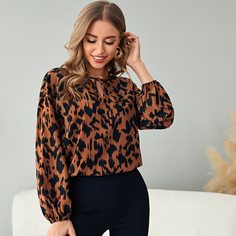 Принт всего тела Элегантный Блузы Shein