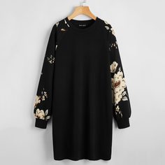 Платье с цветочным рукавом Shein