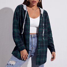 Блузка на кулиске с капюшоном Shein
