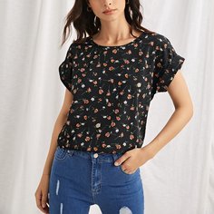 цветочный Бохо Блузы Shein