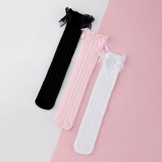 3 пары носки с бантом для девочек Shein