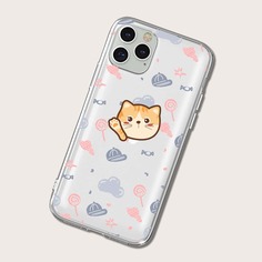 Прозрачный чехол для iPhone с принтом кошки Shein