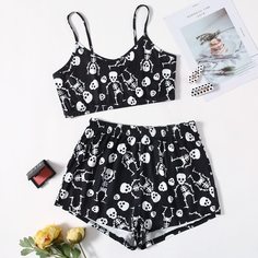 Принт Повседневный Пижама Shein