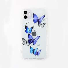 Прозрачный чехол для iPhone с принтом бабочки Shein