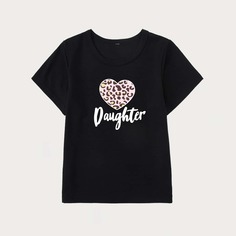 буква Повседневный Футболки для маленьких девочек Shein