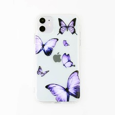 Прозрачный чехол для iPhone с принтом бабочки Shein
