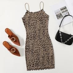 Волнистый край Леопардовый Повседневный Платья размер плюс Shein