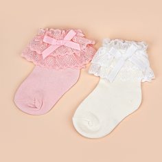 Детские носки с кружевной отделкой 2 пары Shein