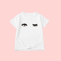 Объект Повседневный Футболки для маленьких девочек Shein