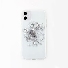 Прозрачный чехол для iPhone с принтом китайского дракона Shein