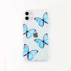 Прозрачный чехол для iPhone с принтом бабочки Shein