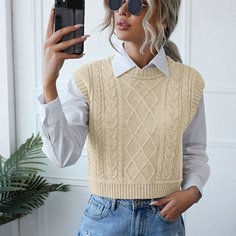 Трикотажный жилет без блузки Shein