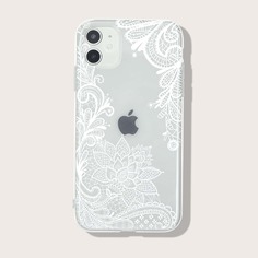 Прозрачный чехол для iPhone с кружевным узором Shein