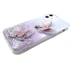 Блестящий чехол для iPhone с бабочкой 3D Shein