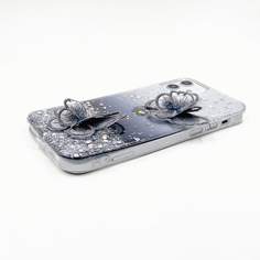 Блестящий чехол для iPhone с бабочкой 3D Shein