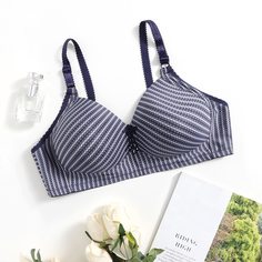 Бюстгальтер размера плюс в клетку без косточек Shein
