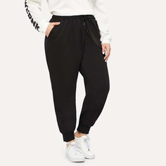 Спортивные Брюки На Кулиске С Манжетами Shein