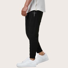 Мужские спортивные брюки на кулиске с текстовым принтом Shein