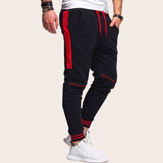 Мужские спортивные брюки на кулиске с полосками Shein