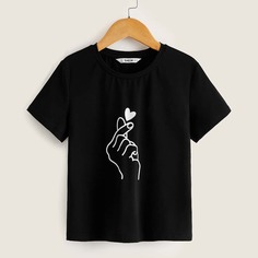 Топ с принтом для девочек Shein