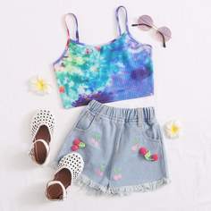 Разноцветный топ для девочек Shein