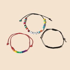 3шт браслет из бусин для девочек Shein