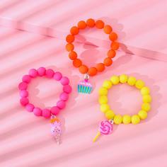 3шт браслет из бусин с тортом для девочек Shein