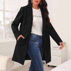 Пальто с карманом Shein
